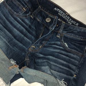 Dark washed shorts